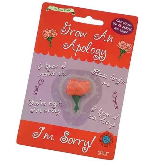 Grow An Apology with Roses ~ I’M SORRY! FORGIVE ME! Funny Novelty Gift Card Toy