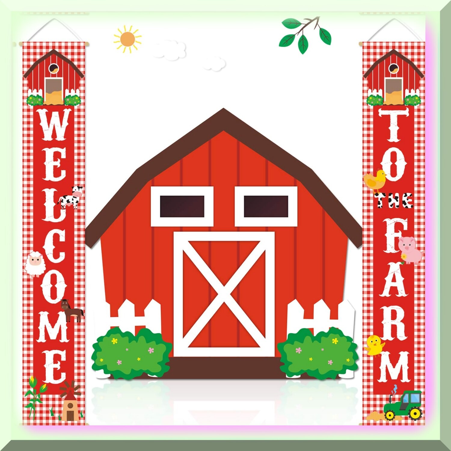 Farm Animal Welcome Door Banner Set