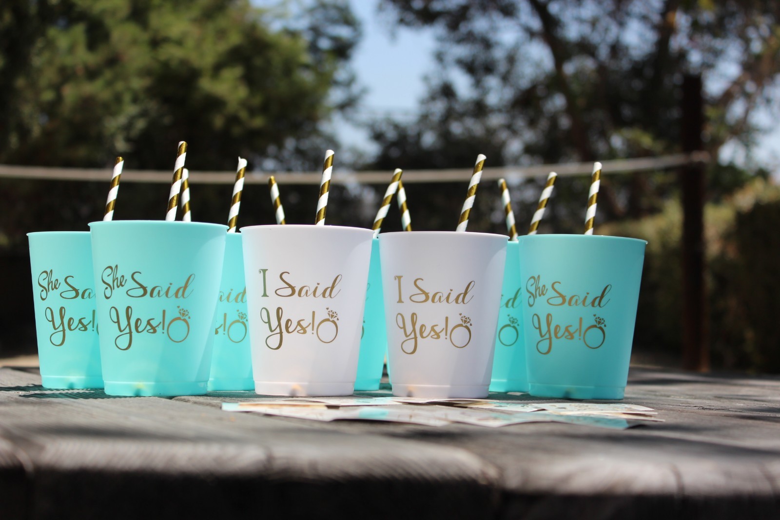 36 PIECE BUNDLE | Bachelorette Party Cups + Bridal Temporary Tattoos + Straws