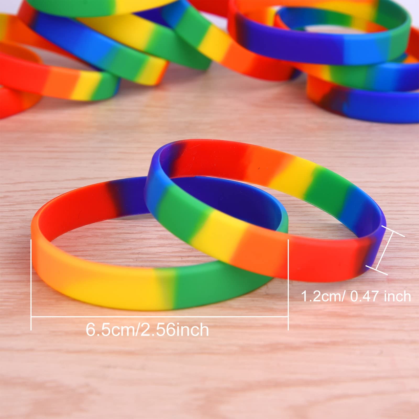 20pcs Gay Pride Wristbands LGBT Lesbian Rainbow Wristbands Silicone Sports Br…