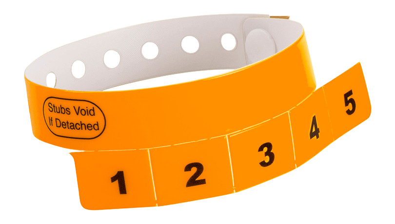 125 Neon Blue 5-Tab Vinyl Wristbands