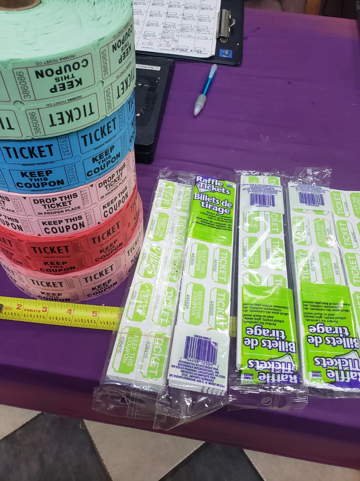5 Rolls Deal Raffle Tickets 50/50 Double Stub Five Roll Deal + 4 packs 9000+