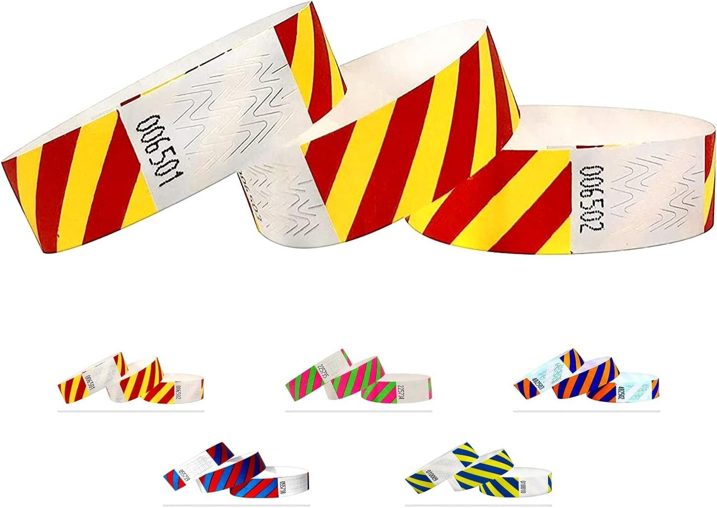 500 Packs Tyvek Striped Wristbands 3/4 ” Durable Event Admission Party Bands NEW