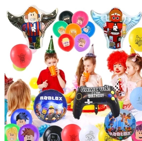 39Pcs Roblox Balloons 12” (32) Latex Birthday Party Decoration Supplies 7 Mylar