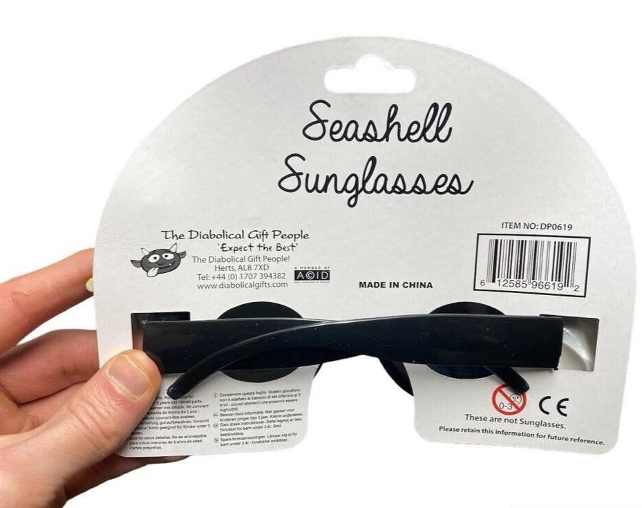 Seashell Sunglasses – Party Mardi Luau Tropical Shades – Sparkling Beach Glasses