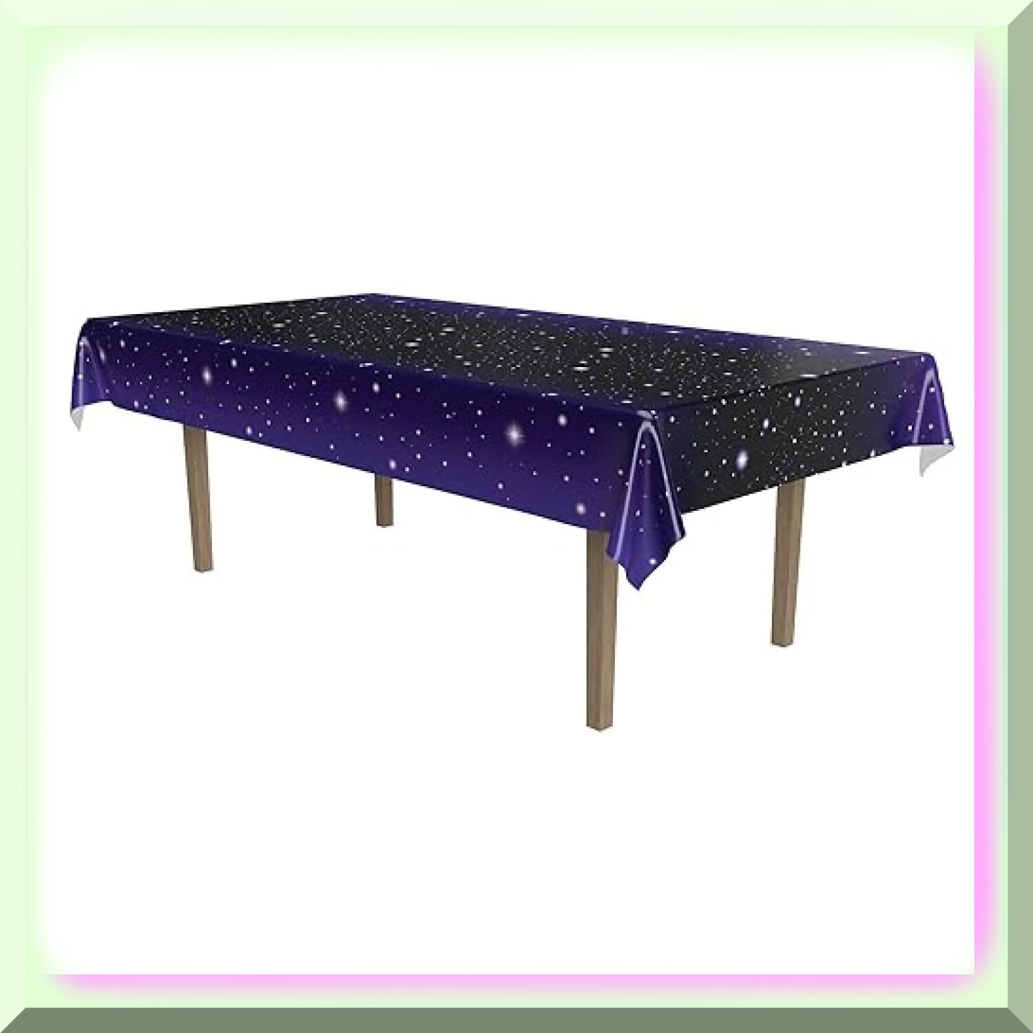 Space-themed plastic tablecloth 54×108 inches