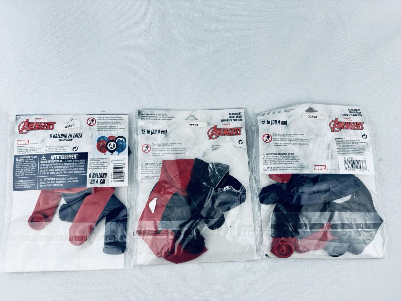 Marvel Avengers Latex 12″ Balloons Assorted Colors – Lot Of 3 – Birthday Party