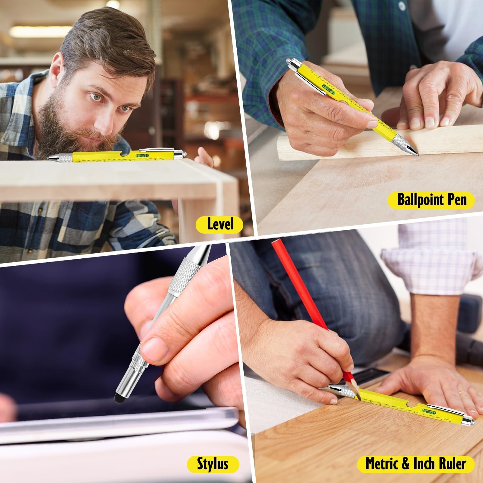 Cool Pen Gifts for Men, 9-in-1 Multi Tool Tech Pen Gadgets Tools for Men, Per…