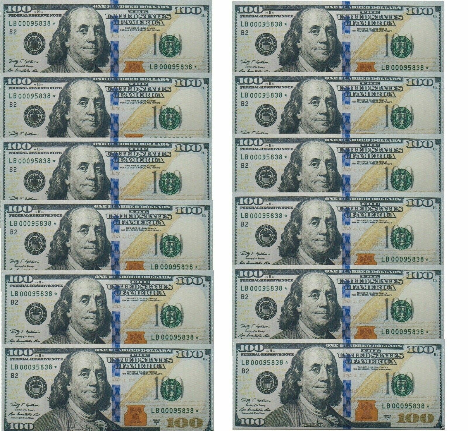 $100 Hundred Dollar Bill Wallet Money Thin Bi-Fold Card Holder – US SELLER