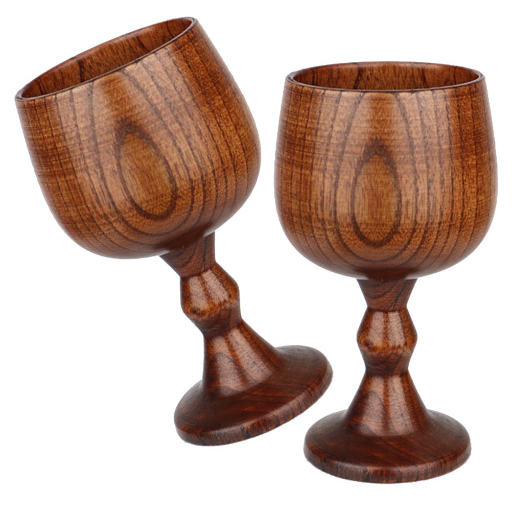 2 Pcs Wooden Cups for Drinking Wine Highball Glasses Mixed Drinkware