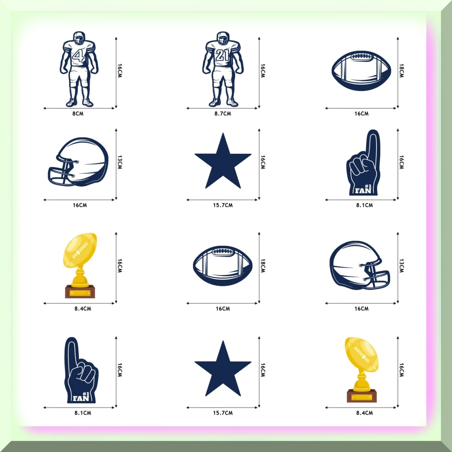 24-Piece Football Party Decorations Set
