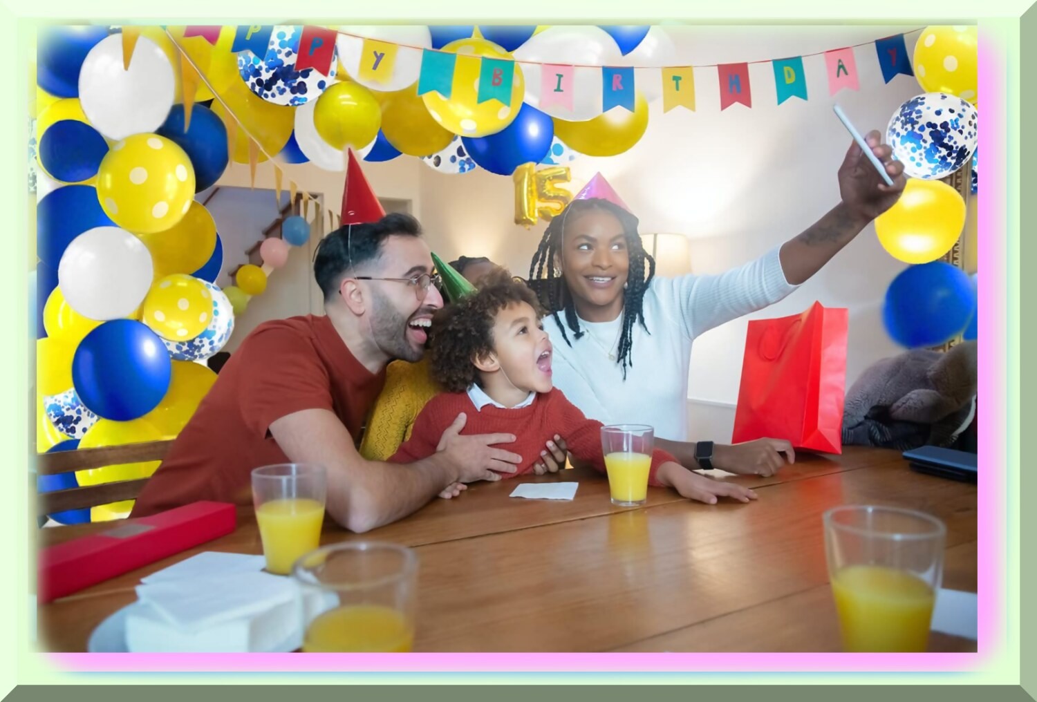 Blue and Yellow Latex Balloon Garland Kit 126 Pieces