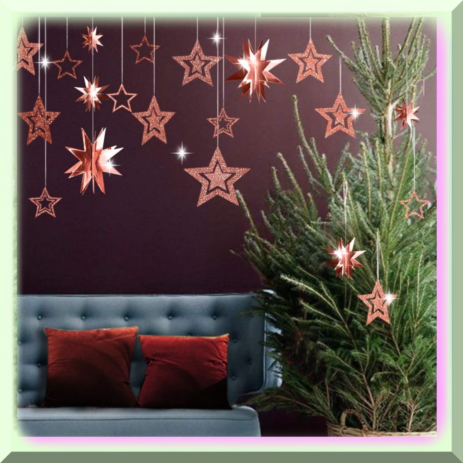 Starry Night Celebration Garland with Rose Gold Shimmer