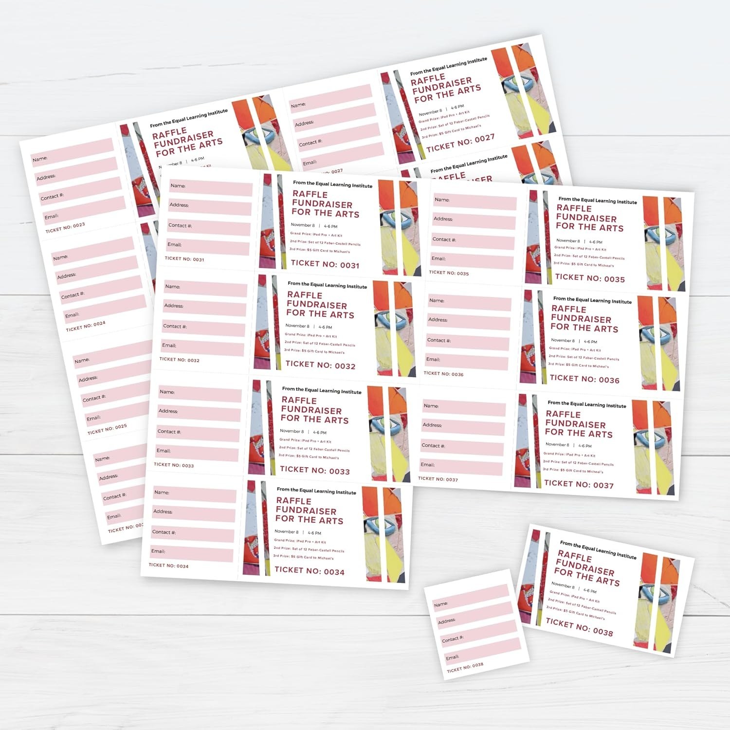 Environmentally Friendly Printable Raffle Tickets – 2000 Blank Stubs, USA Made