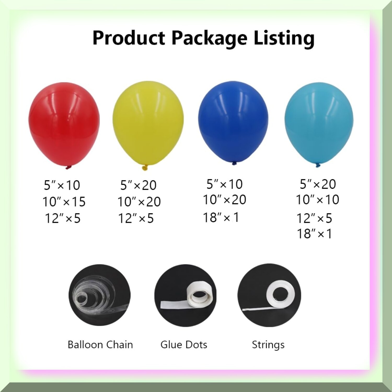 Colorful Balloon Garland Kit for Baby Shower