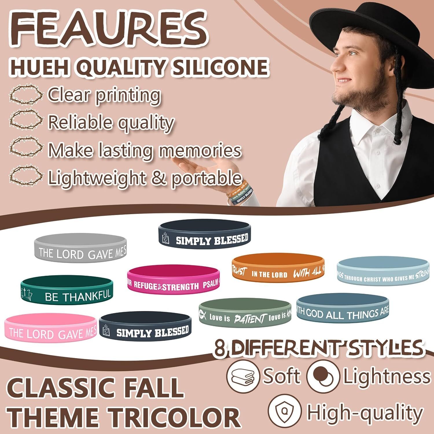 200 Pcs Religious Silicone Bracelets Bulk Christian Scripture Rubber Bible Ve…