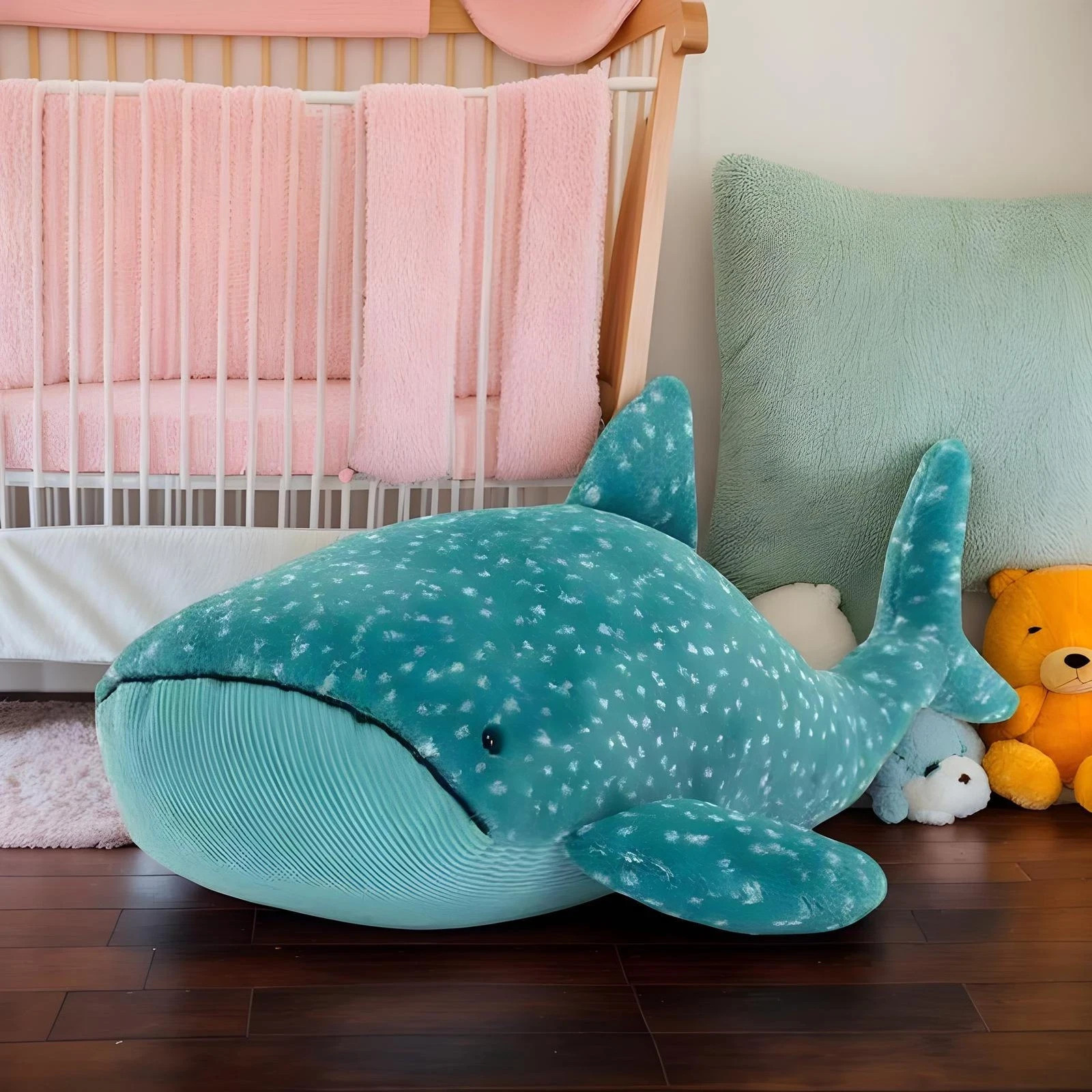 Food Stuffed Doll 16 Inch Whale Shark Blue Ocean Lovey Soft Plush Toy