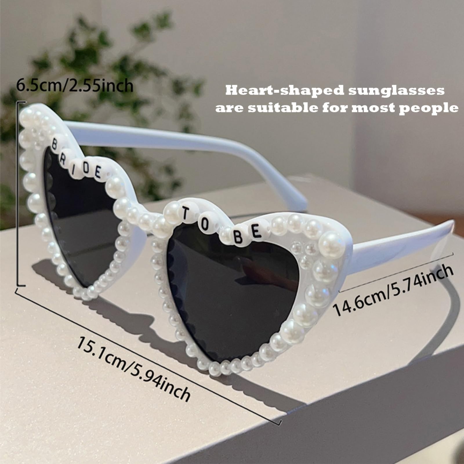 Bachelorette Party Accessories Set – Bride to Be Sash, Heart Sunglasses, Pearl B
