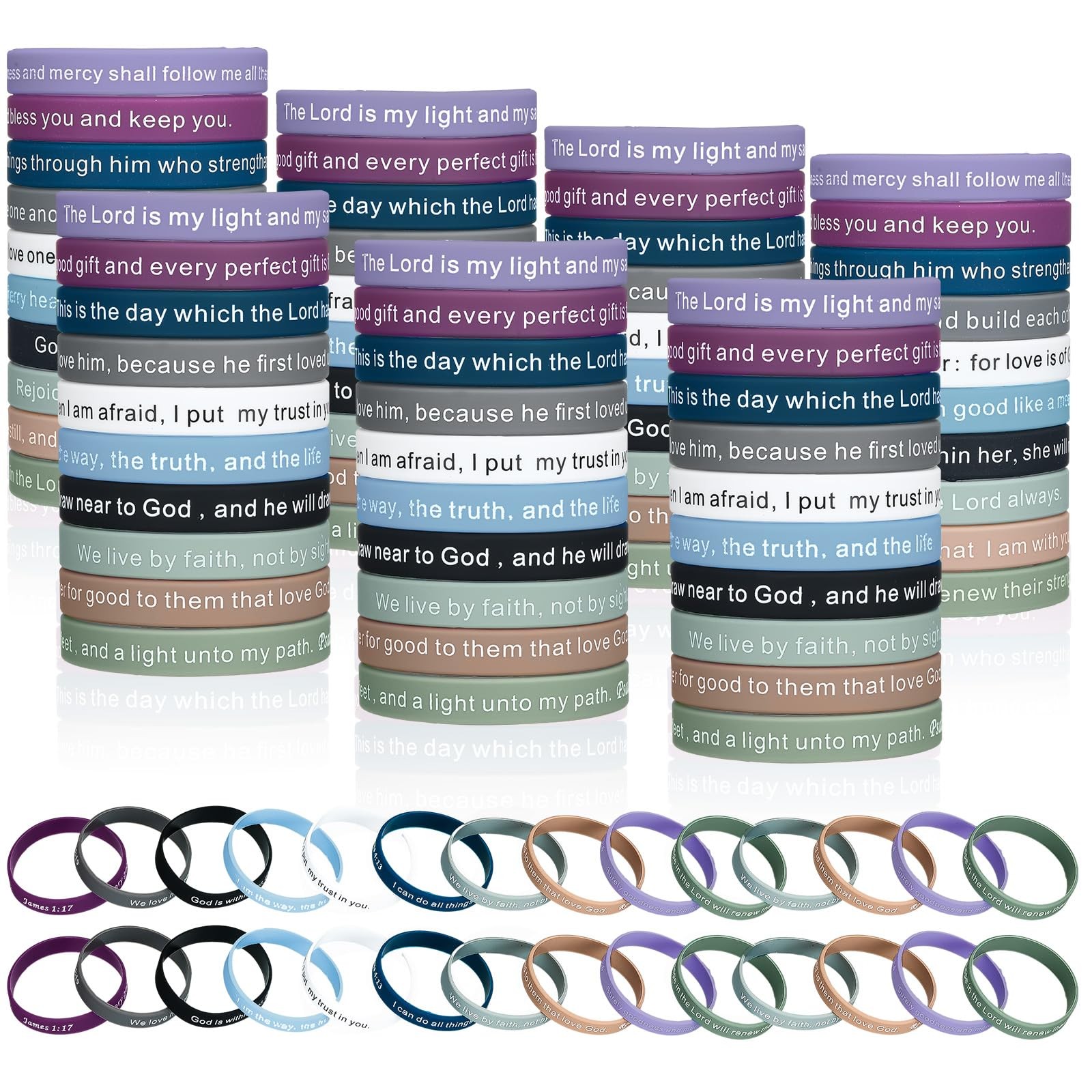 240 Pieces Bible Verses Bracelets Motivational Scripture Bracelets Bulk