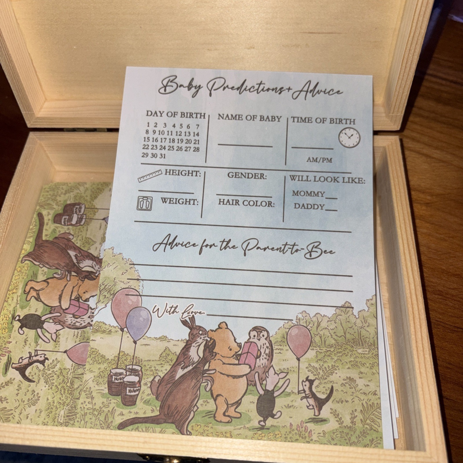 Winnie The Pooh Diaper Raffle Box With Tickets