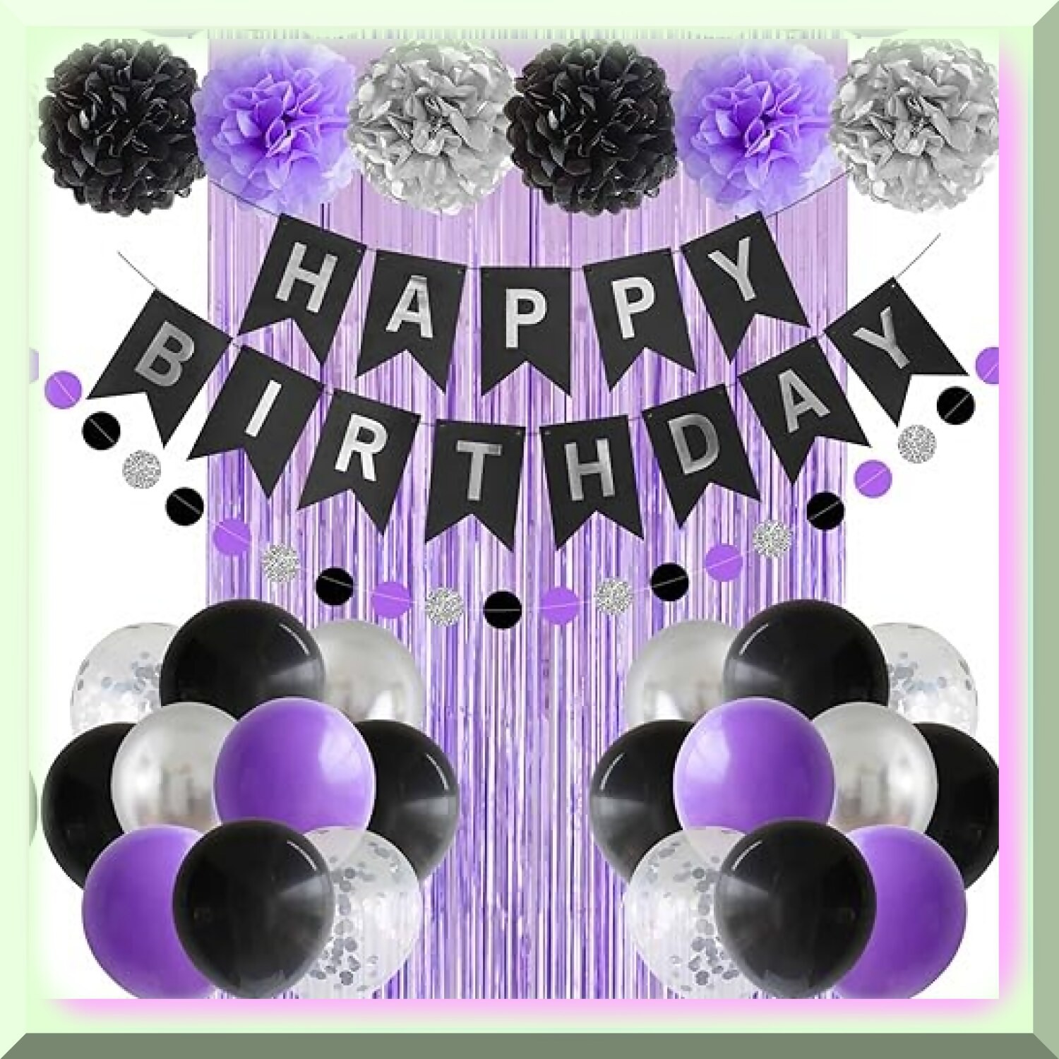 Unisex Birthday Party Decor Set with Balloons and Banner