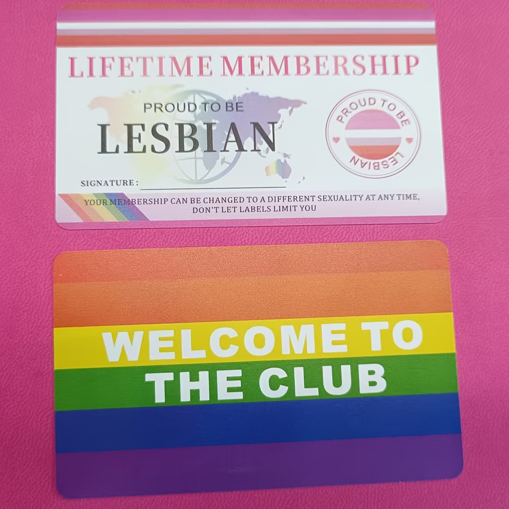 1/3pcs Lesbian Pride Lifetime Membership Card Vibrant PVC Party ID with Respect♤