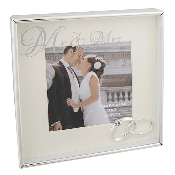 Beautiful Mr & Mrs Engagement 3×3″ Photo Frame Wedding Bridal Gift Box