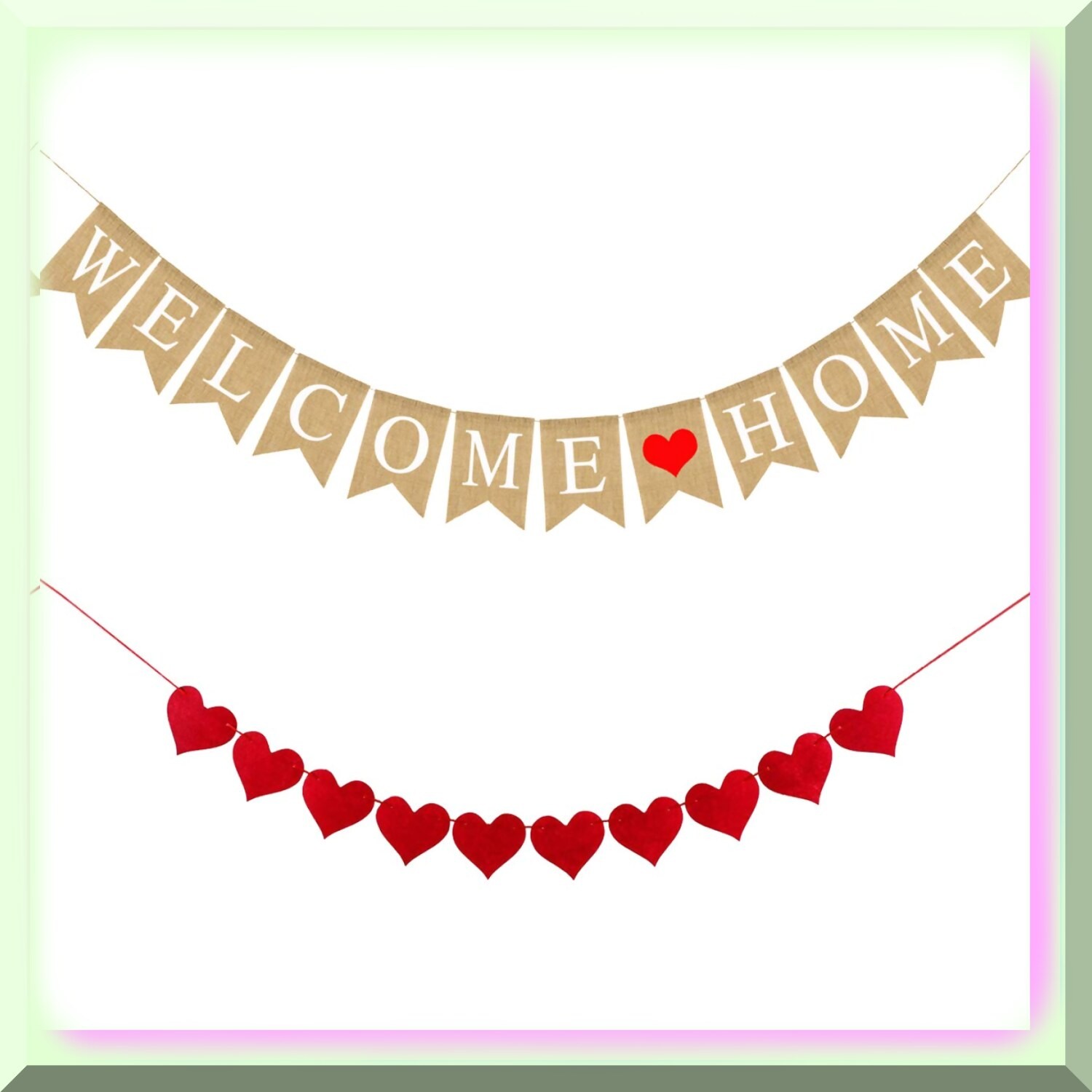 Rustic Burlap Homecoming Banner and Garland Set