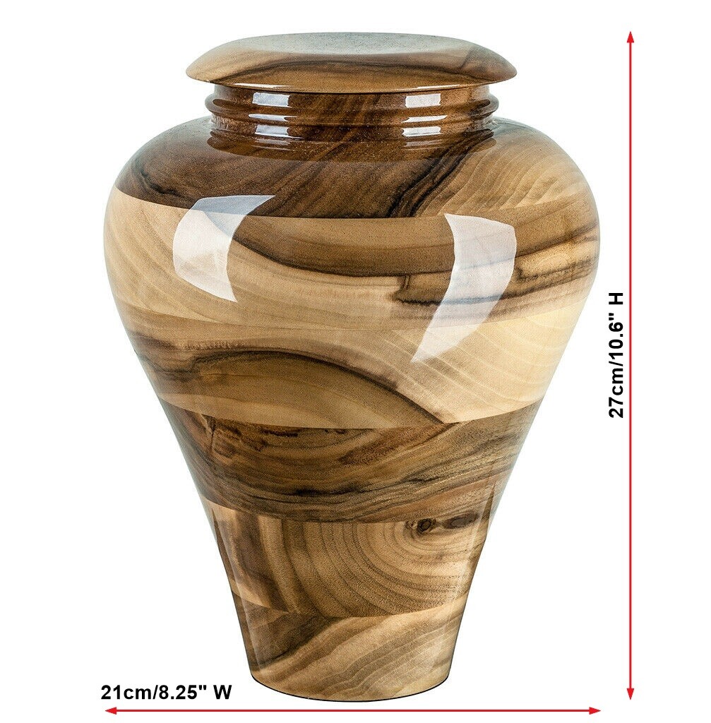 Stunning and very special wooden walnut Cremation urn for ashes. Hand turned URN