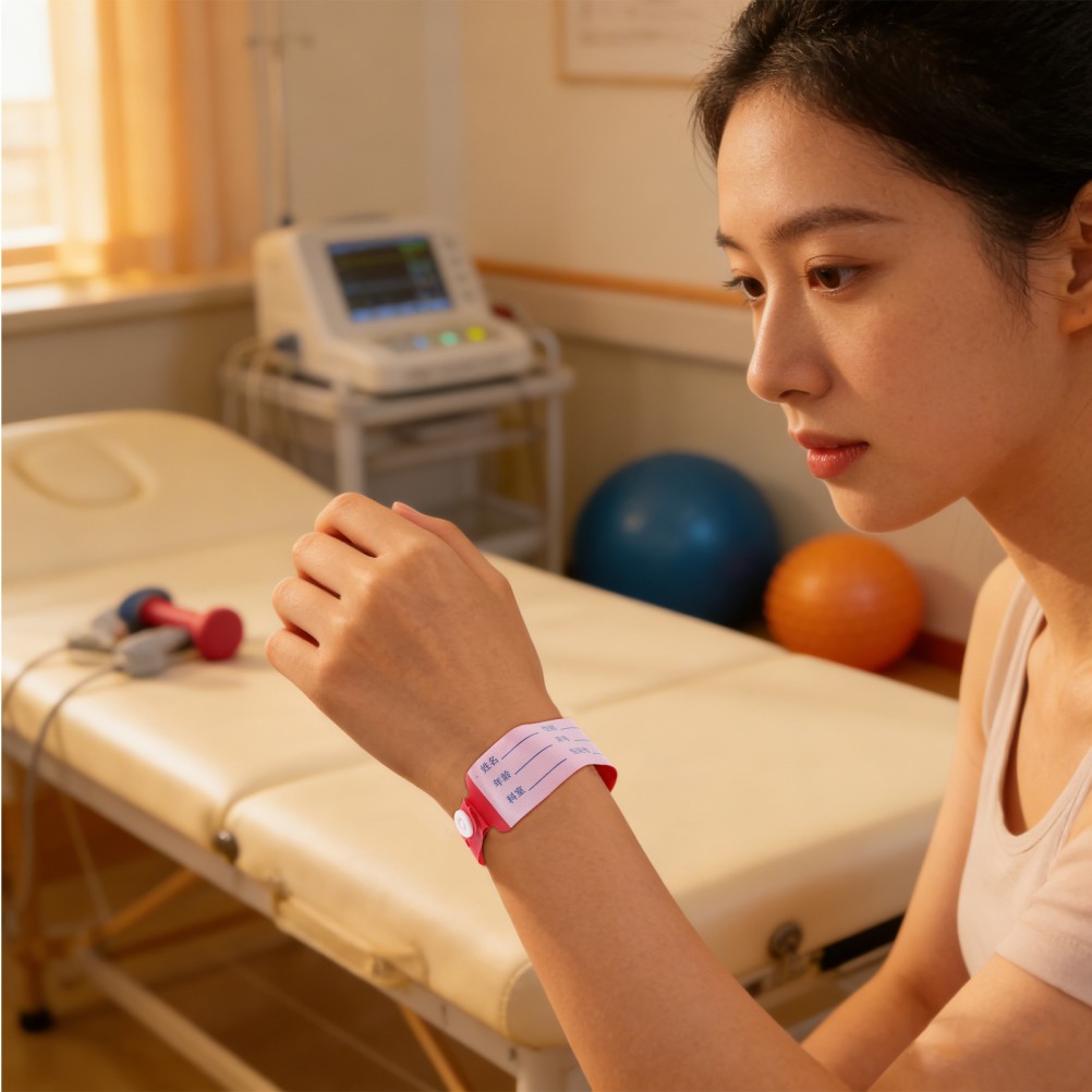 100Pcs Red Event Wristbands Plastic Hospital Patient Identification Bands