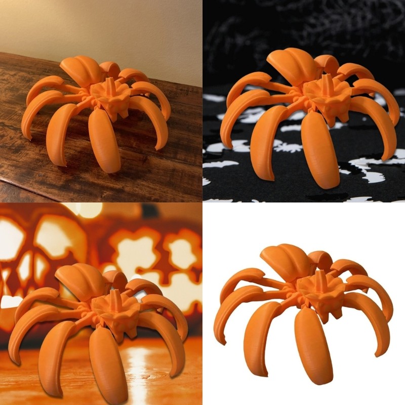 Plastic Halloween Pumpkin Spiders Ornament For Party Outdoor Indoor Decoration
