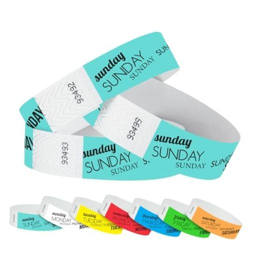 500 Aqua Tyvek Wristbands for Events – ¾” x 10” – Waterproof 500 count Sunday
