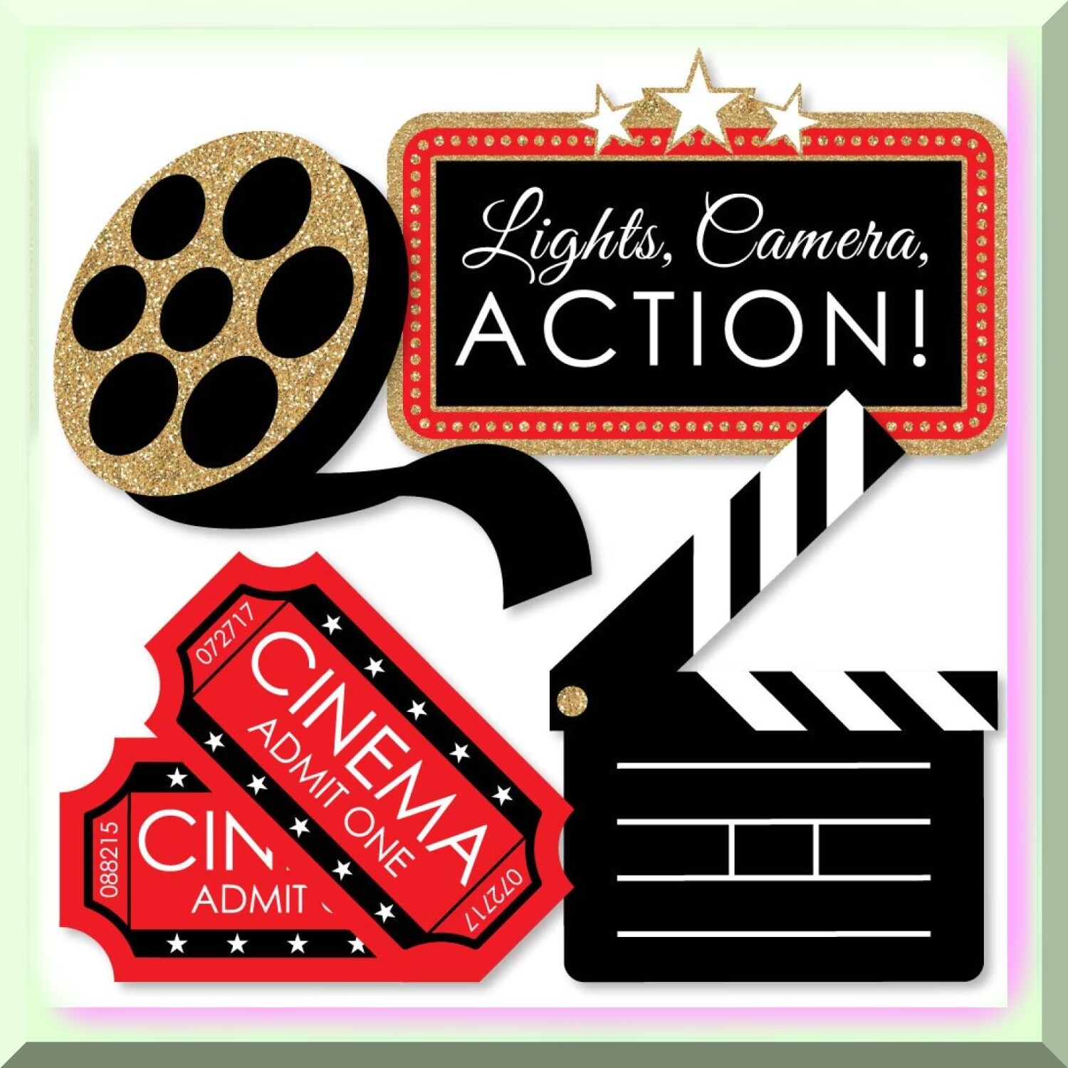 Movie Night Decorations with Red Carpet Cut Outs