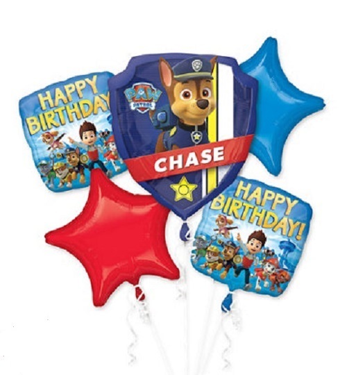 Paw Patrol Birthday Party Foil Balloon Bouquet (5 piece)