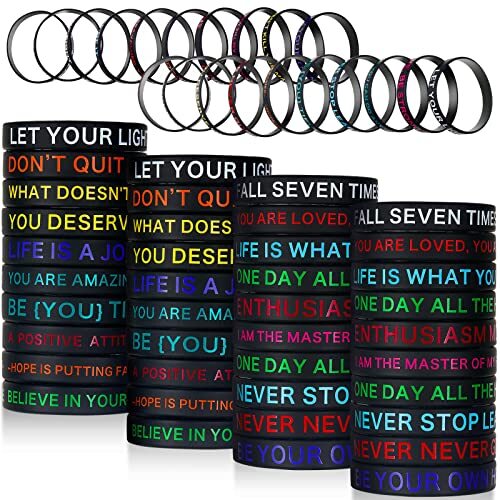 60 Pcs Religious Silicone Rubber Wristbands Christian Verse Bracelets