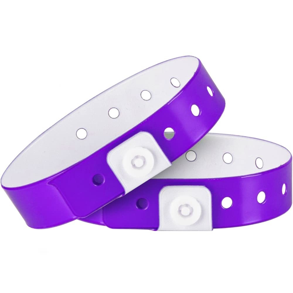Plastic Event Wristbands Neon Purple 500 Pack Vinyl Wristbands for Parties