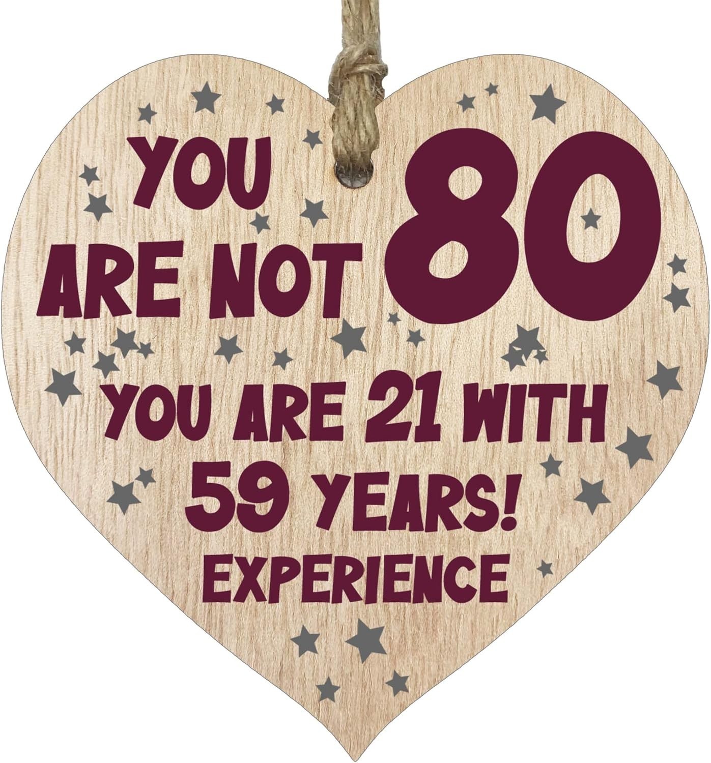 Unique Handmade 80th Birthday Gift – Light Wood Heart Plaque for Mum & Dad