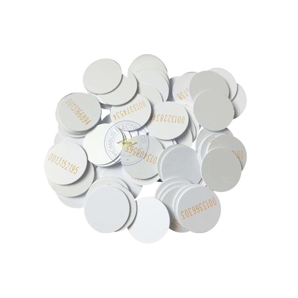 100Pcs 125KHz EM4100 ID RFID compatible cards Φ25mm Printed number/