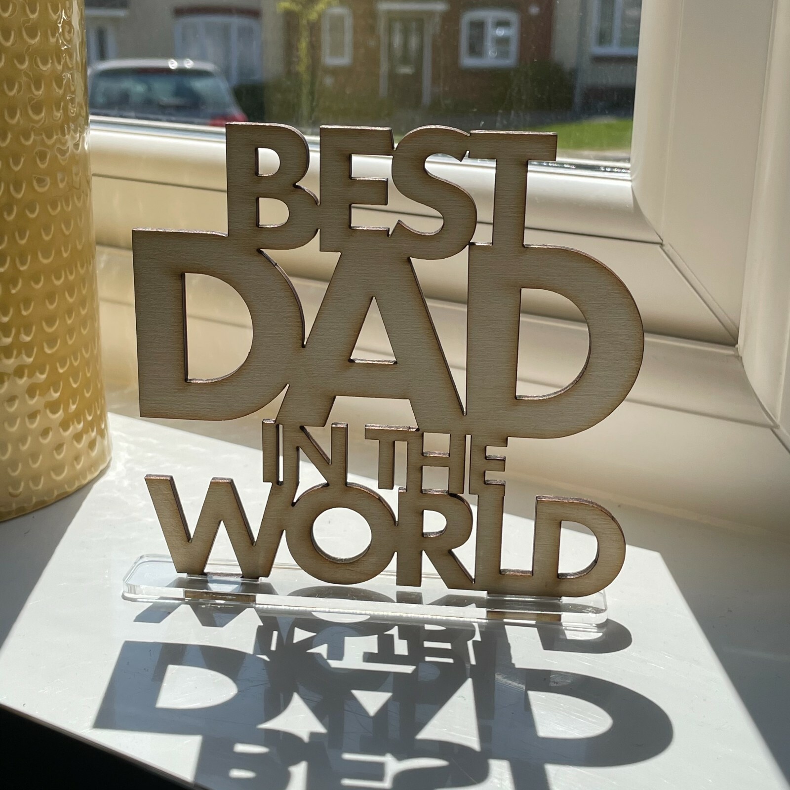Best Dad in The World, Father’s Day gift, Birthday present, Laser Cut, Wood