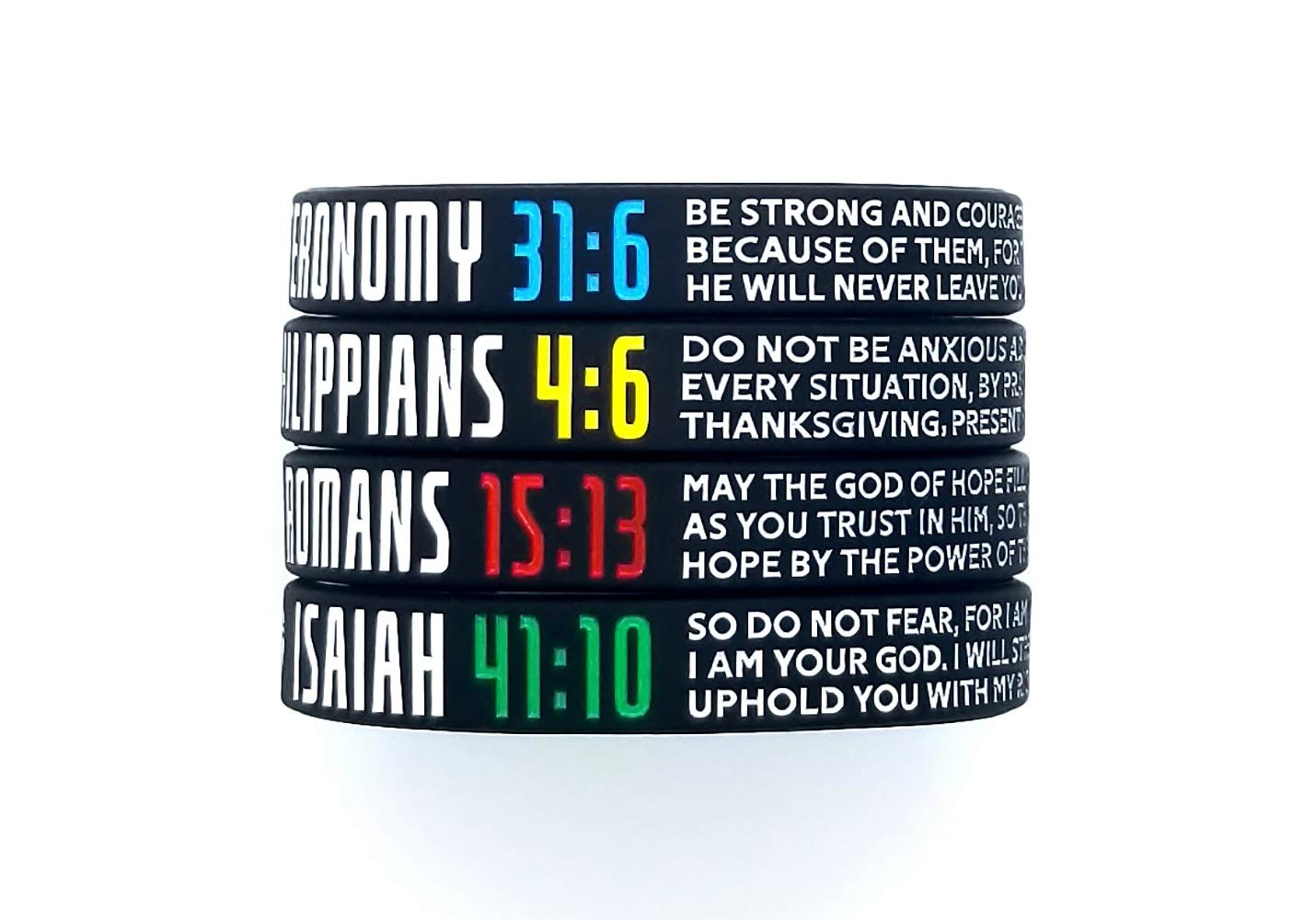 8-Pack Christian Bible Verses Silicone Bracelets | Religious Gifts Wristbands…