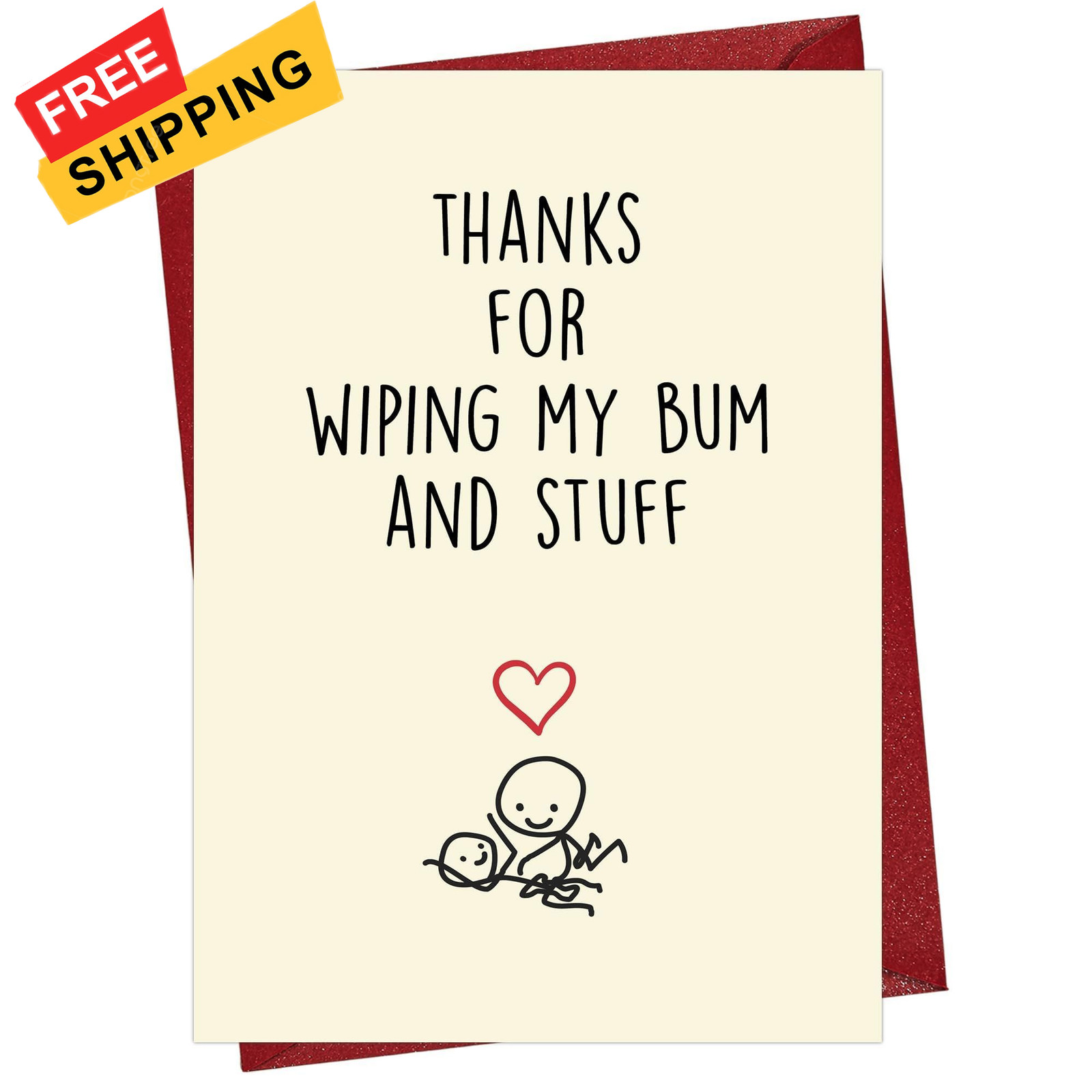 Cheerin Funny Fathers Day Card with 8 inches by 5.3 inches, Warm White