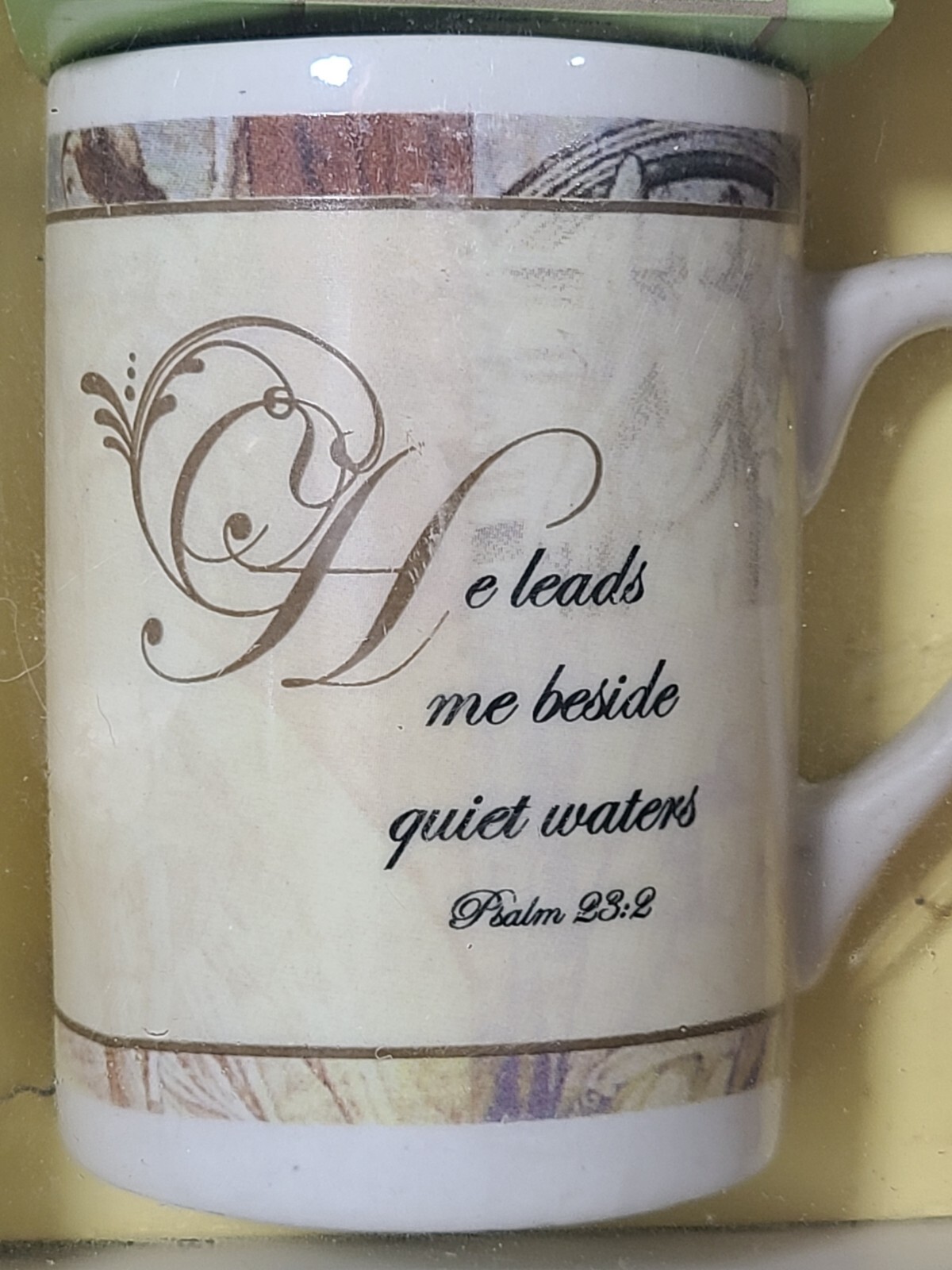 Daily Blessing Gift Set Quiet Waters Plaque Coffee Mug Lemon Black Tea NIB NEW