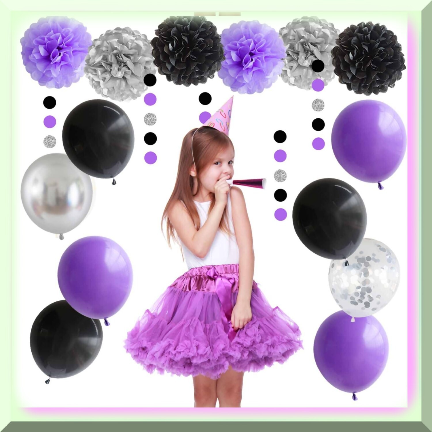 Unisex Birthday Party Decor Set with Balloons and Banner