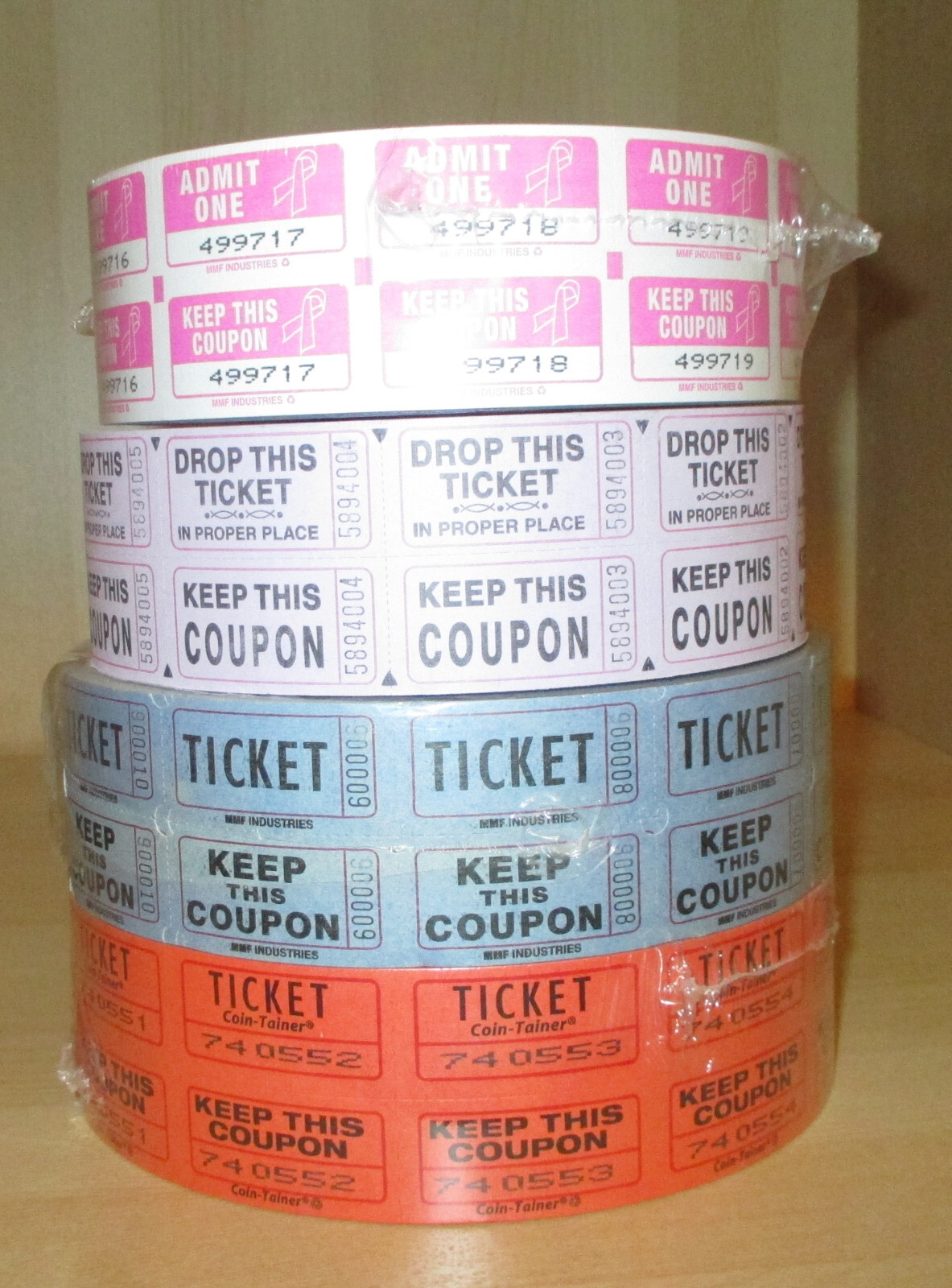 Roll of 2000 Double Stub Tickets Door Prize Raffle 50/50 Carnival Events