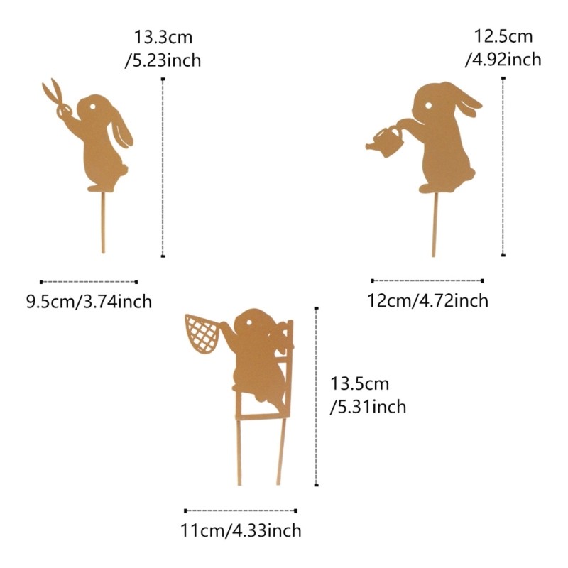 Metal Stake Rabbit Plant for Indoor and Outdoor Figurines Rabbit Sculpture