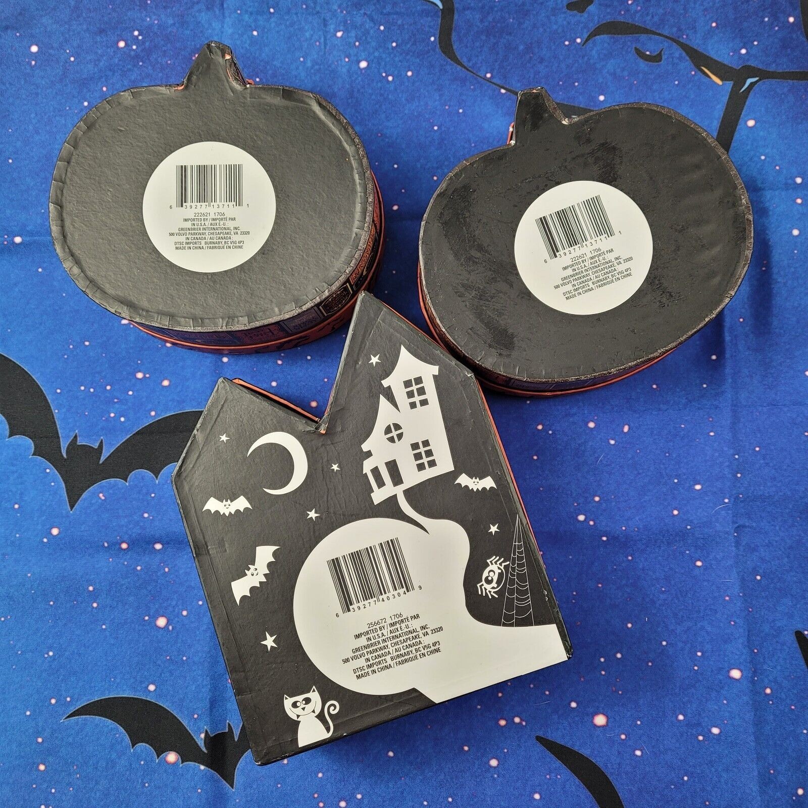 Halloween Treat Boxes: 2 Jack-o-lantern & 1 Haunted House