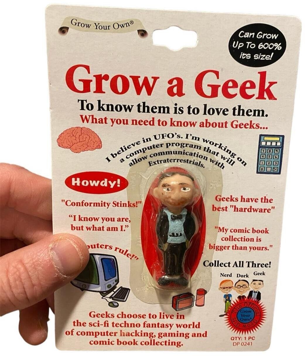 SET OF 3 Grow your own DORK – NERD – GEEK – Fun Gag Joke Novelty