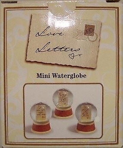Mini Water Snowglobe Russ Love Letters Gift Glass Occassion Ornament Message 2