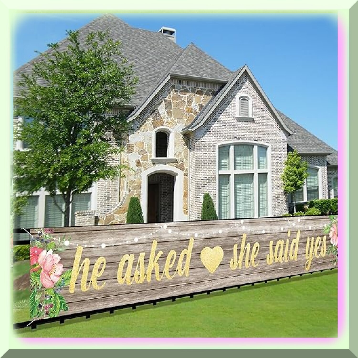 Wedding Engagement Decorations Banner 20×118 inches