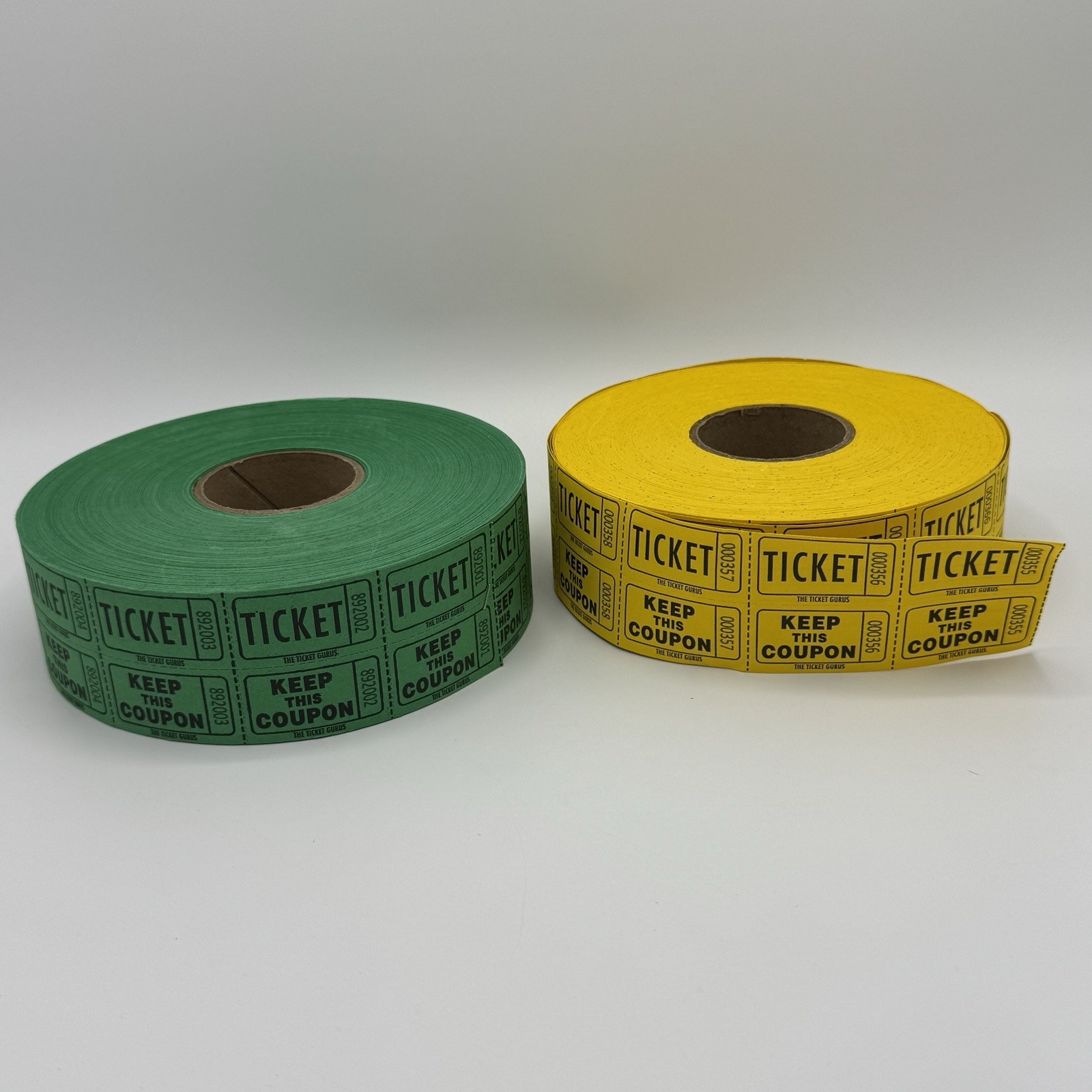 Double Roll Ticket Bundle 3 Rolls Blue Yellow & Green Amscan & The Ticket Gurus